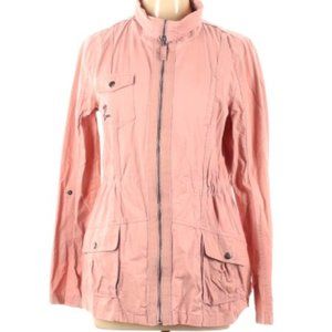 Rose Cargo Jacket with Flower Embroidery